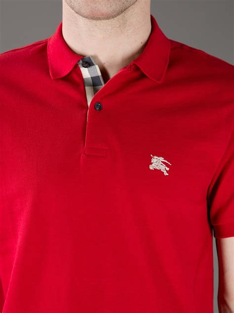 burberry red polo t shirt|authentic Burberry polo shirt.